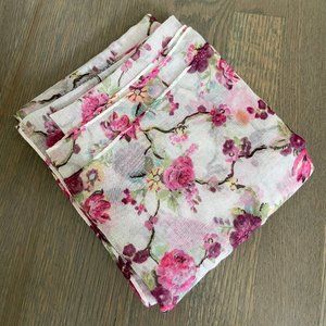 Pink floral scarf